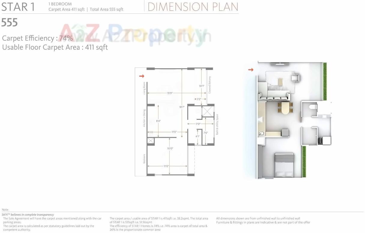 Layout of real estate project Skyi Star Towers located at Bhukum, Pune, Maharashtra
