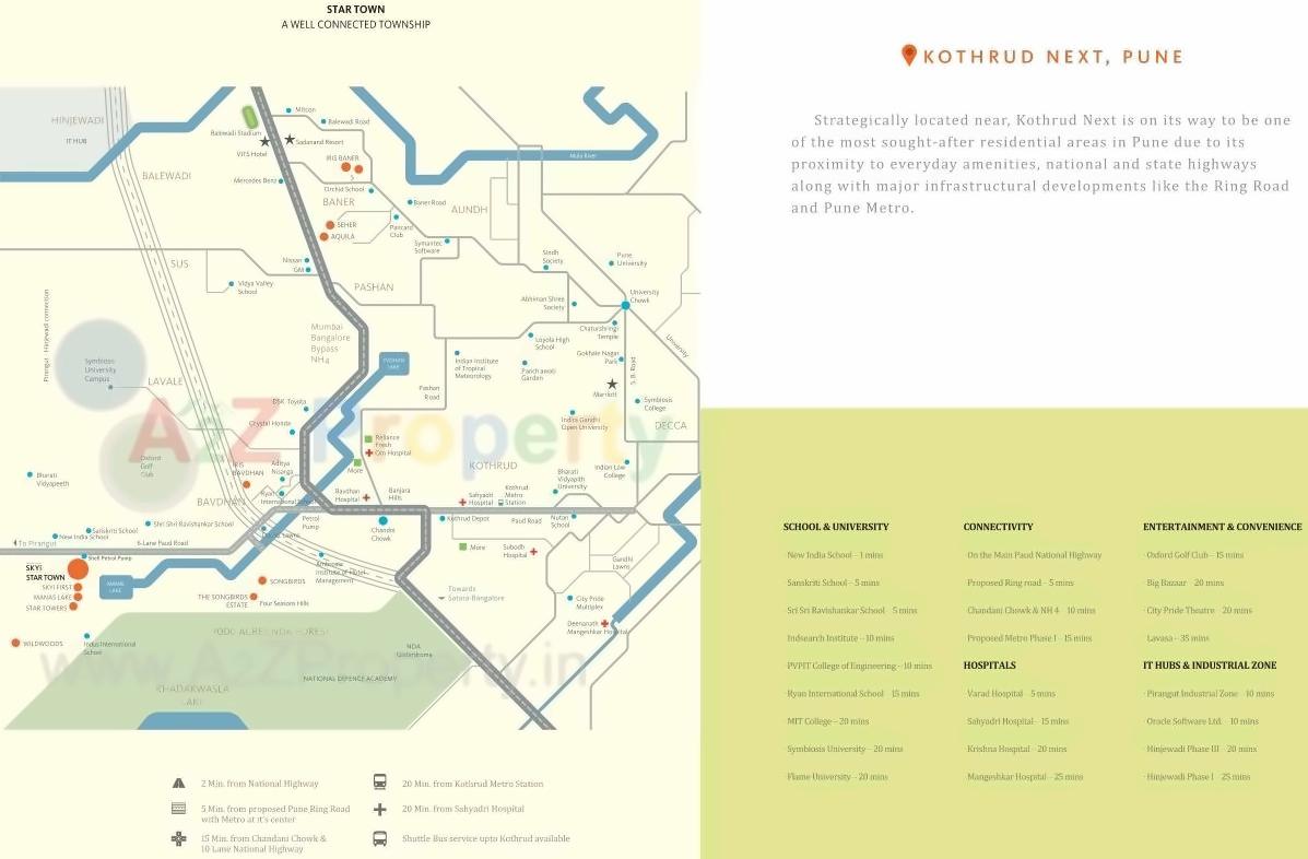 Keyplan of real estate project Skyi Star Town  located at Bhukum, Pune, Maharashtra