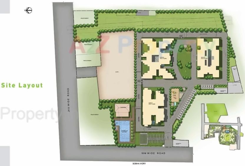 Layout of real estate project Sobha Orion Block 0 located at Kondhwa-bk, Pune, Maharashtra