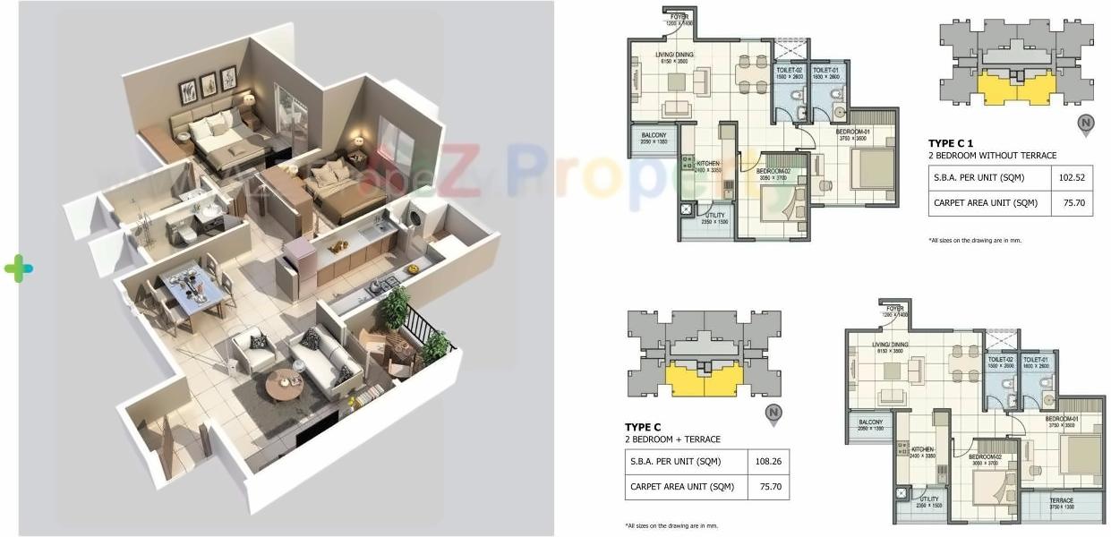 Layout of real estate project Sobha Orion Block 0 located at Kondhwa-bk, Pune, Maharashtra