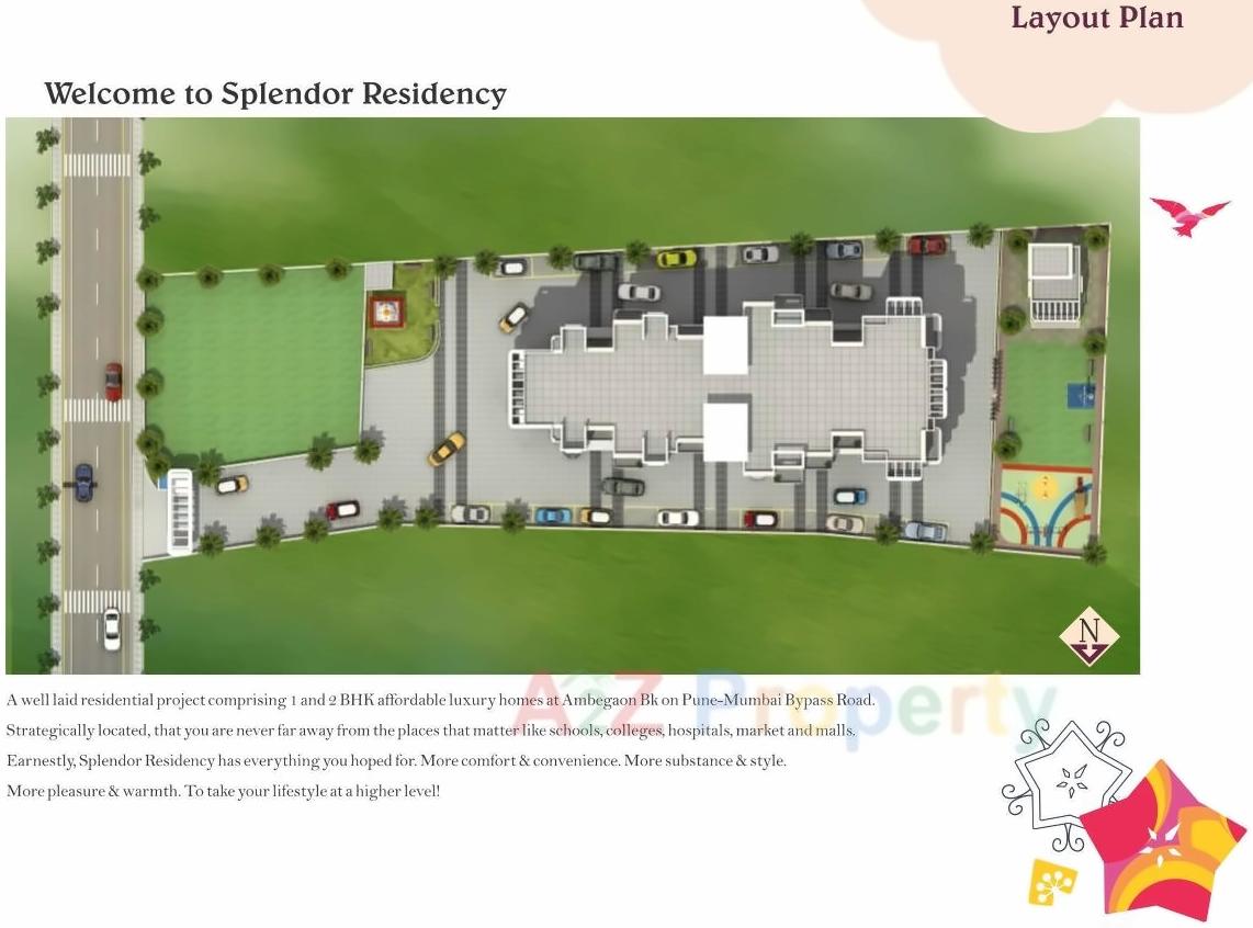 Layout of real estate project Splendor Residency located at Ambegaon-bk, Pune, Maharashtra