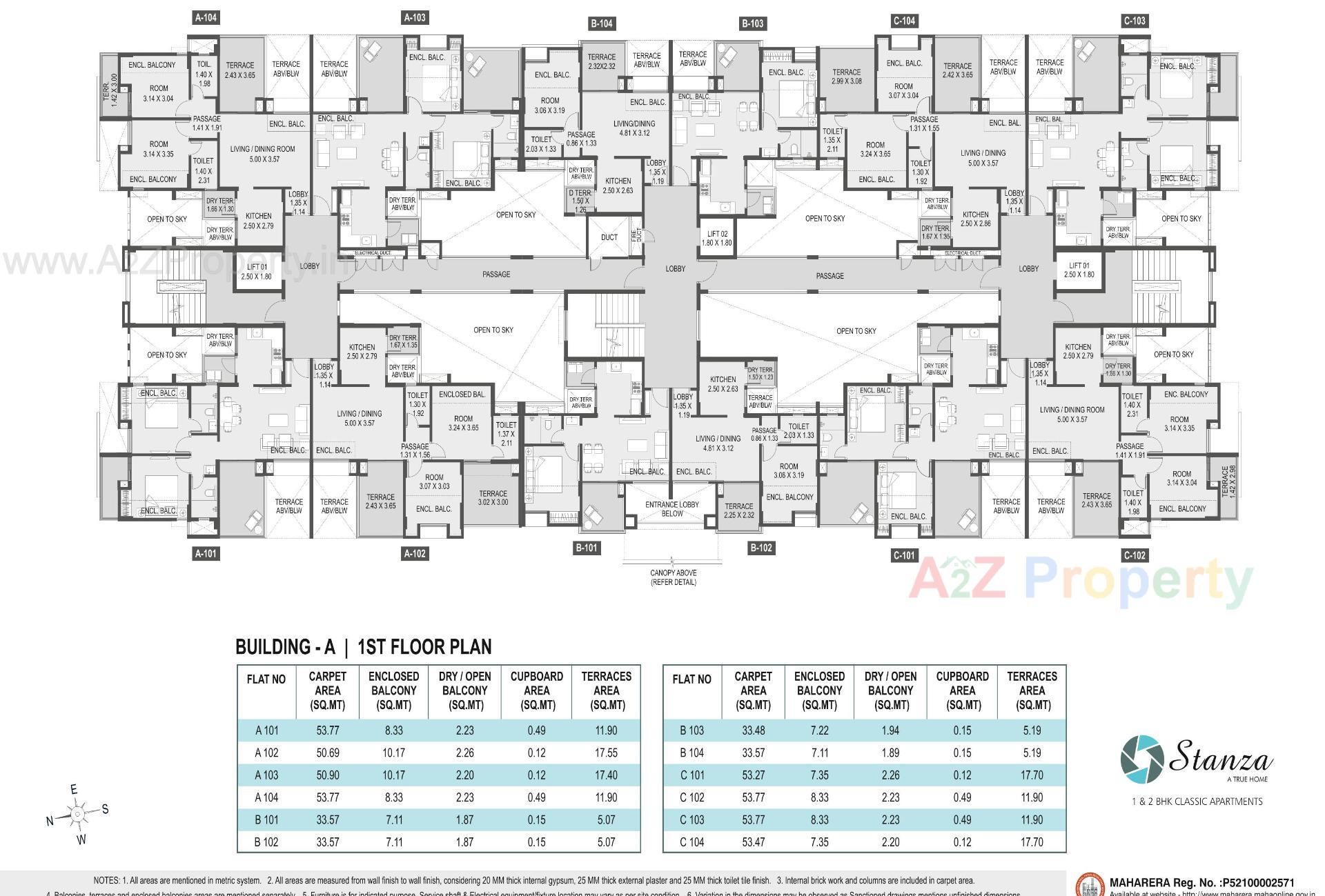 Layout of real estate project Stanza located at Punawale, Pune, Maharashtra