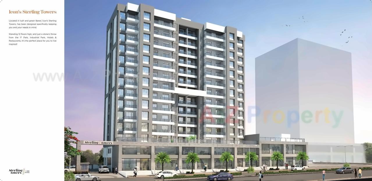 3D Elevation of real estate project Sterling Towers located at Baner, Pune, Maharashtra