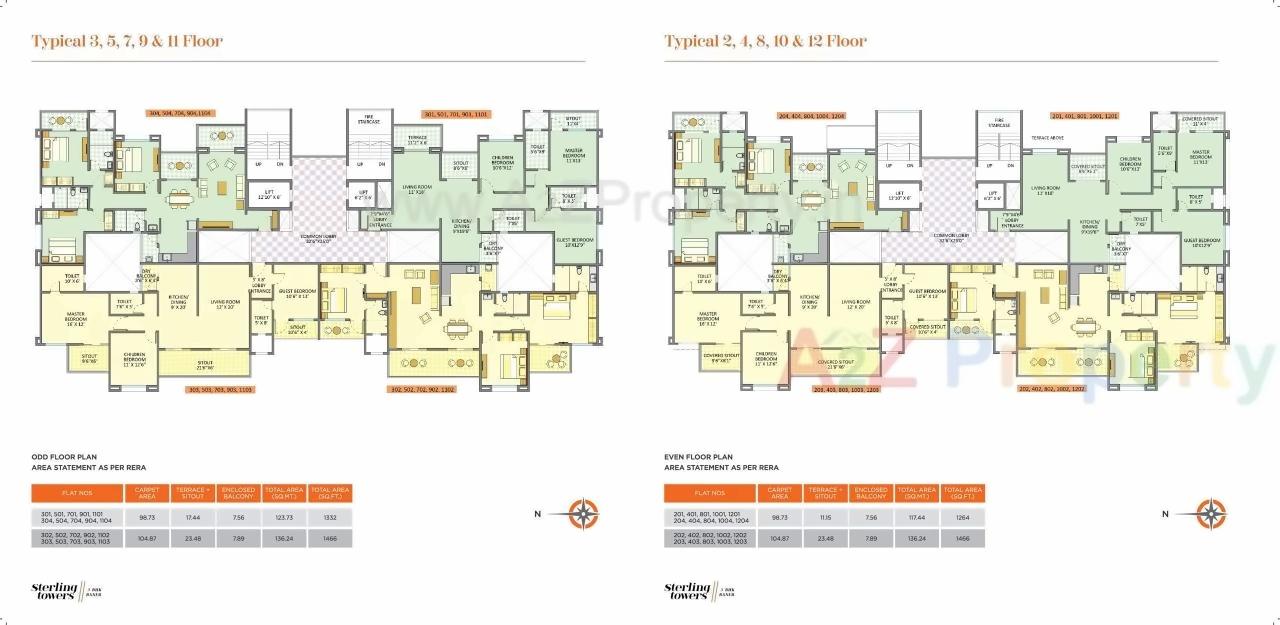 Layout of real estate project Sterling Towers located at Baner, Pune, Maharashtra