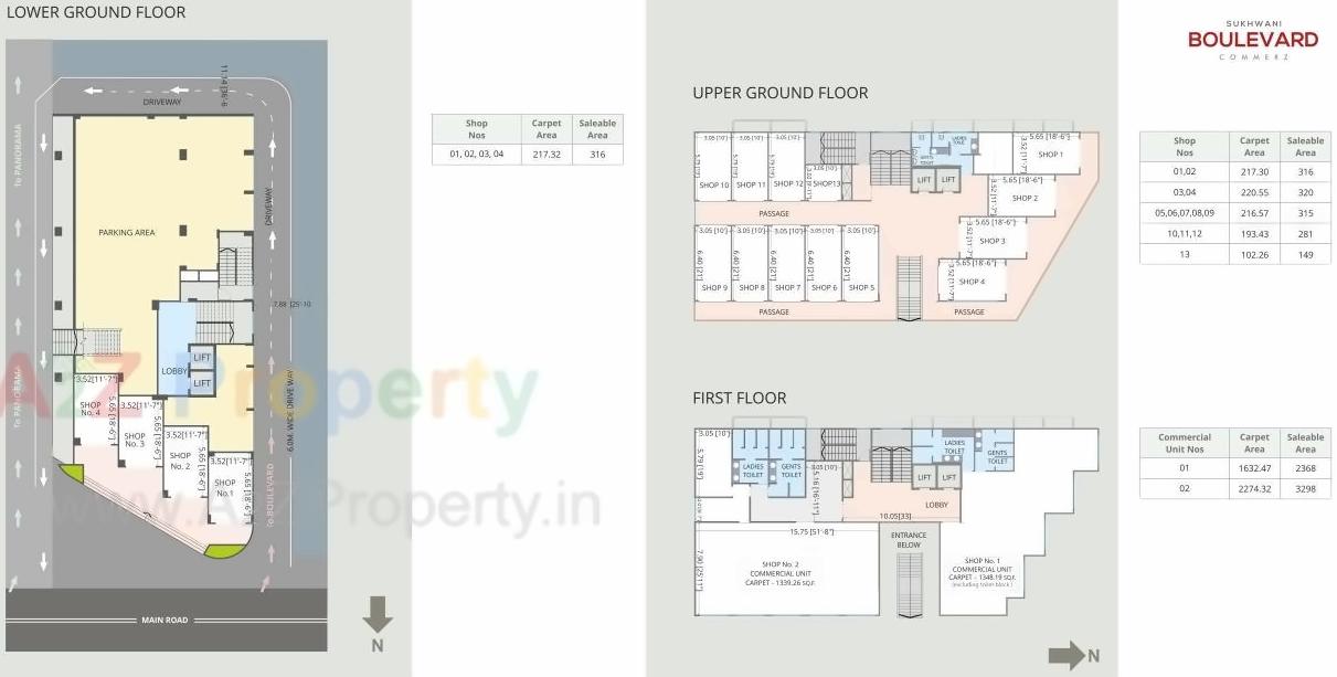 Layout of real estate project Sukhwani Boulevard Commerz located at Sus, Pune, Maharashtra