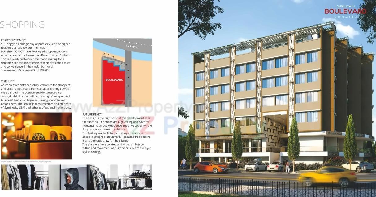 3D Elevation of real estate project Sukhwani Boulevard Commerz located at Sus, Pune, Maharashtra