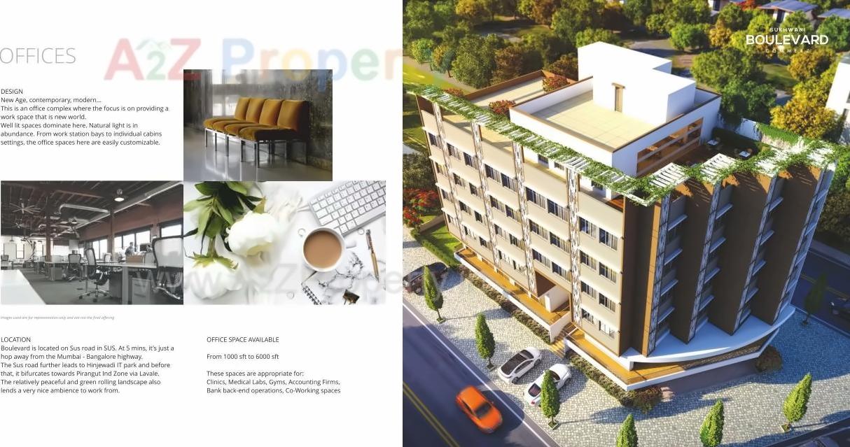 3D Elevation of real estate project Sukhwani Boulevard Commerz located at Sus, Pune, Maharashtra