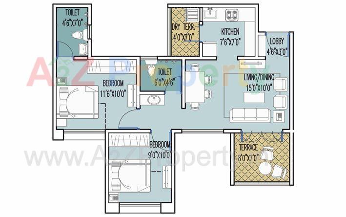 2 Bhk L of real estate project Sun Exotica located at Yawalewadi, Pune, Maharashtra