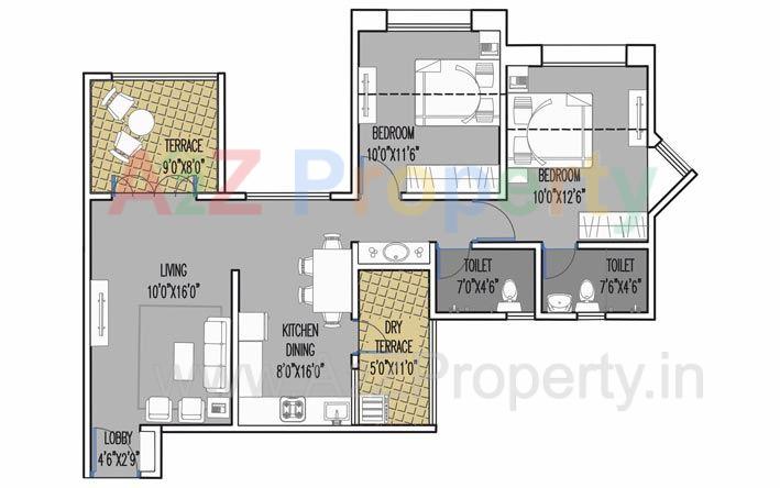 2 Bhk Xxl of real estate project Sun Exotica located at Yawalewadi, Pune, Maharashtra