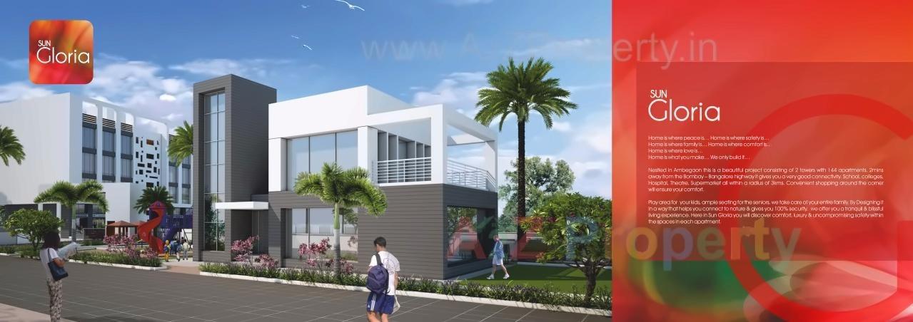 3D Elevation of real estate project Sun Gloria located at Ambegaon-bk, Pune, Maharashtra