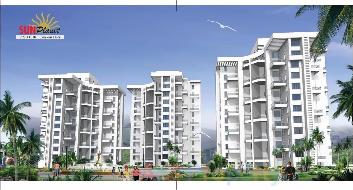3D Elevation of real estate project Sun Planet located at Wadgaon-bk, Pune, Maharashtra