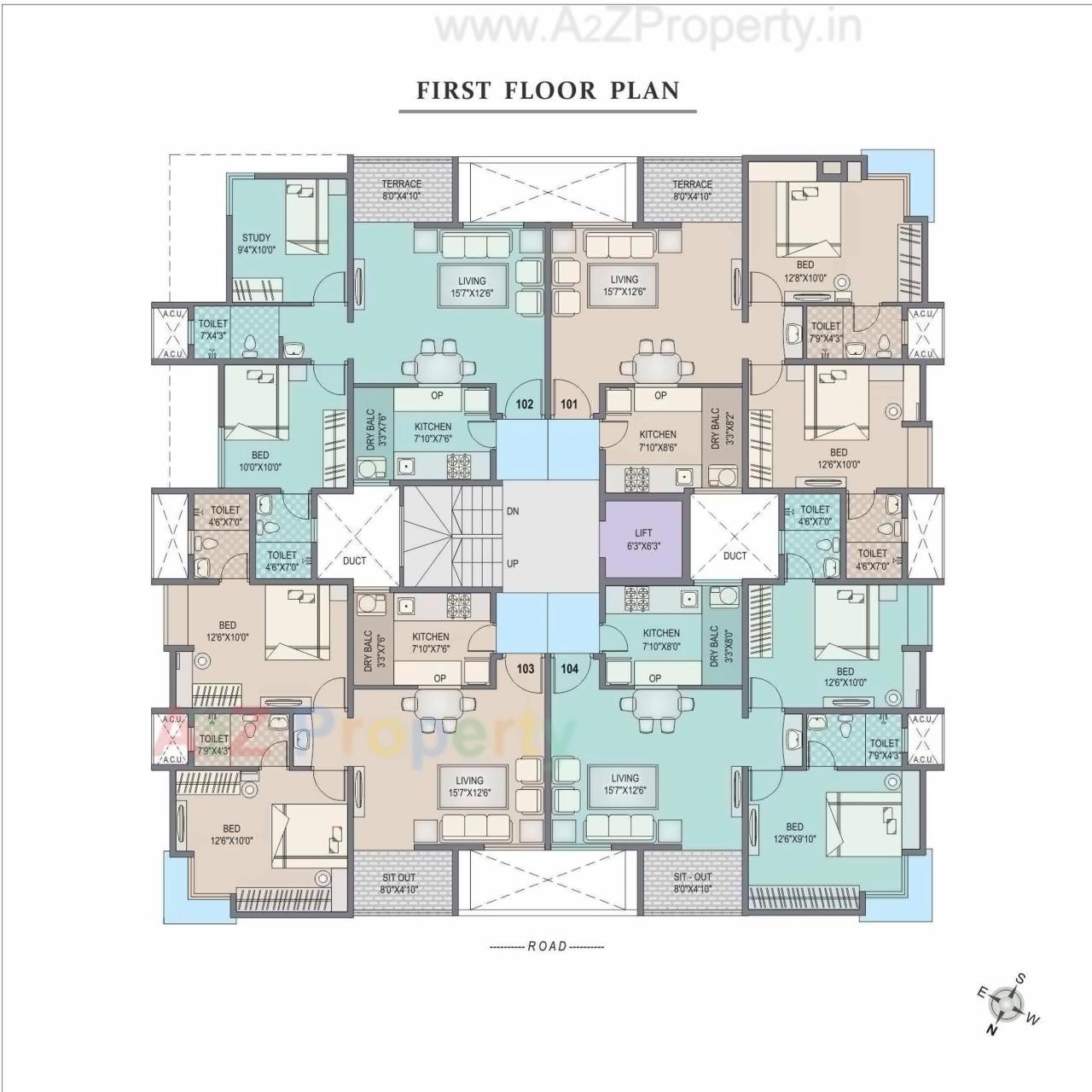 Layout of real estate project Sunshine Residency located at Pune-m-corp, Pune, Maharashtra