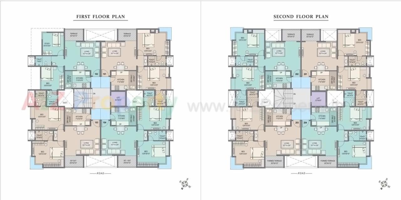 Layout of real estate project Sunshine Residency located at Pune-m-corp, Pune, Maharashtra