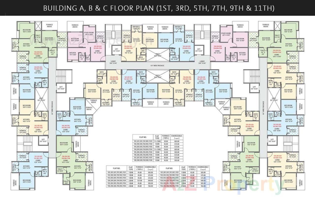 Floor1 of real estate project Surabhi Iconica located at Nanekarwadi-ct, Pune, Maharashtra