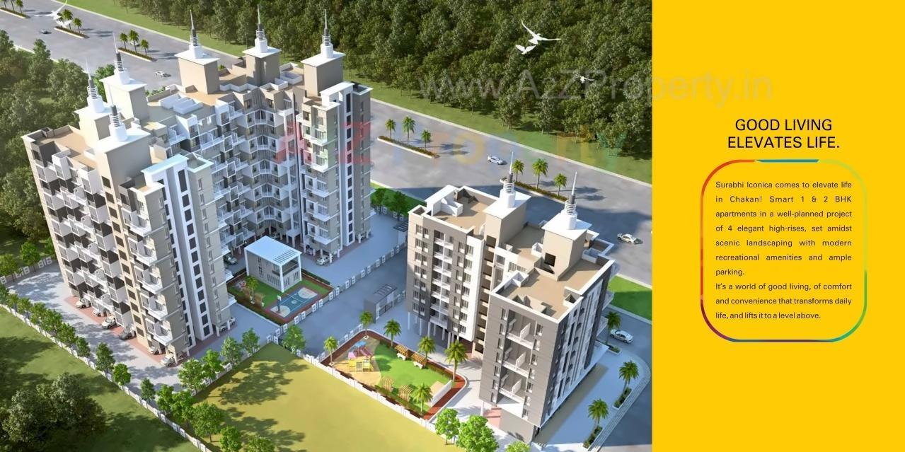 3D Elevation of real estate project Surabhi Iconica located at Nanekarwadi-ct, Pune, Maharashtra