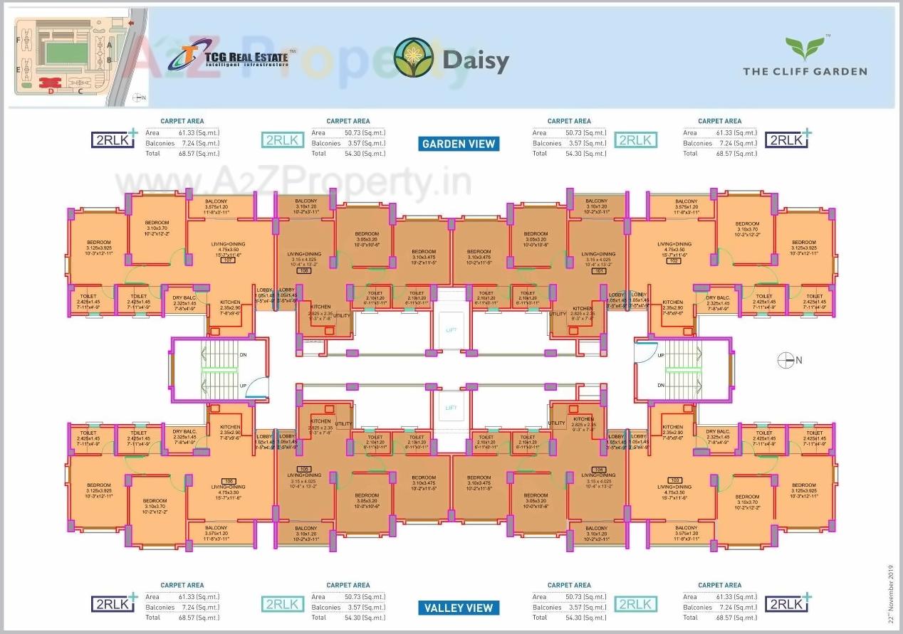 Layout of real estate project The Cliff Garden located at Man, Pune, Maharashtra