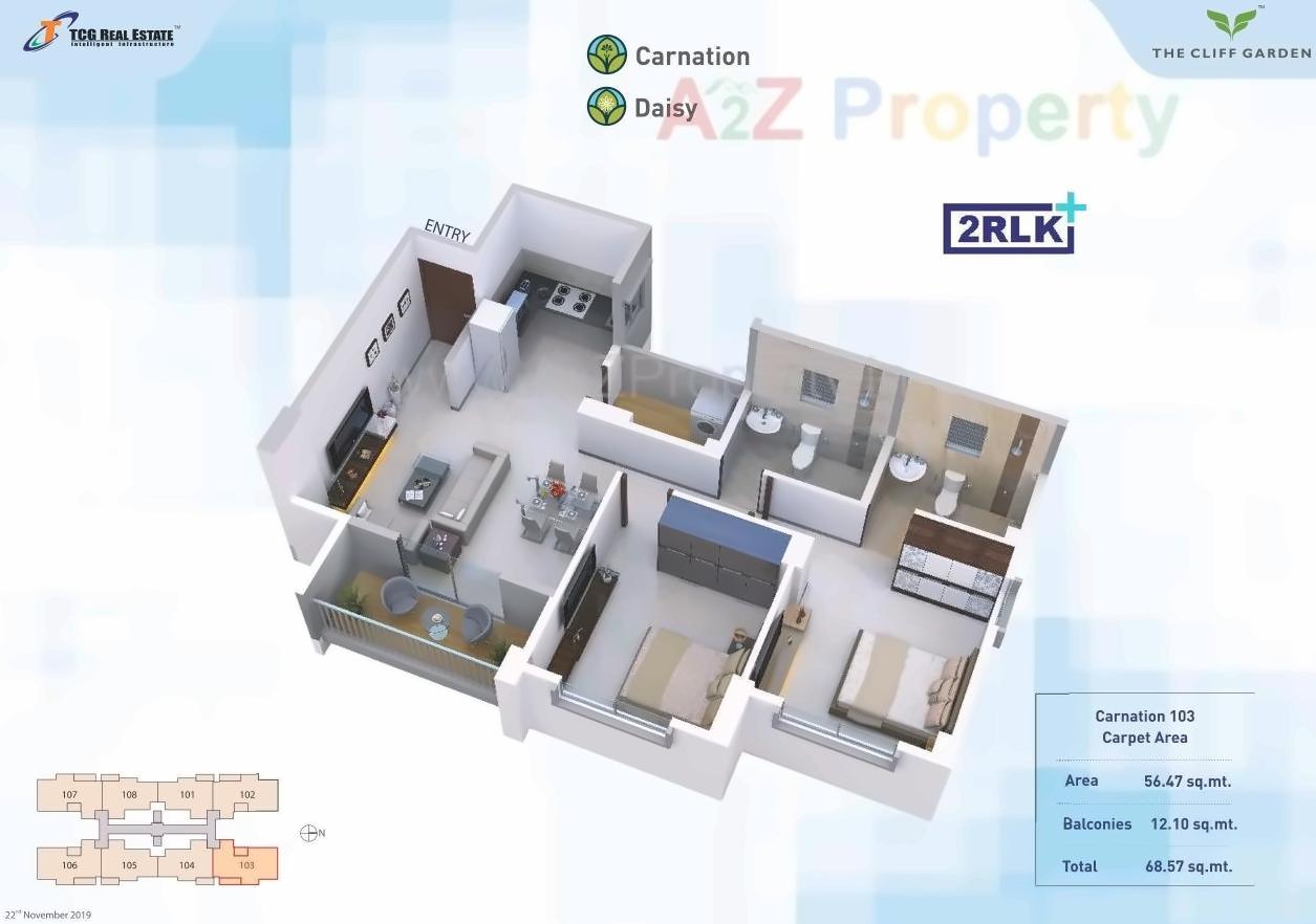 Layout of real estate project The Cliff Garden located at Man, Pune, Maharashtra