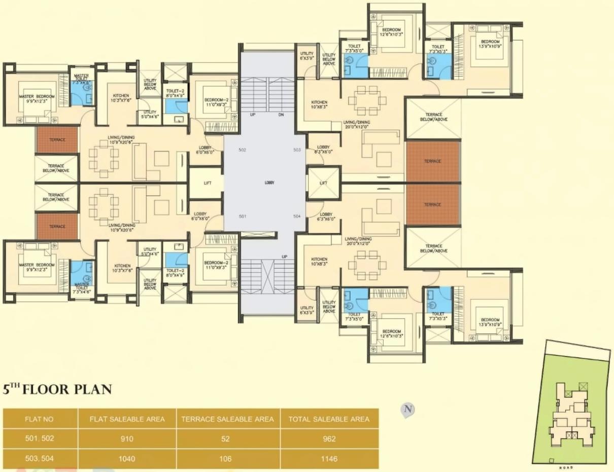 Layout of real estate project The Cosmopolis located at Hadapsar, Pune, Maharashtra