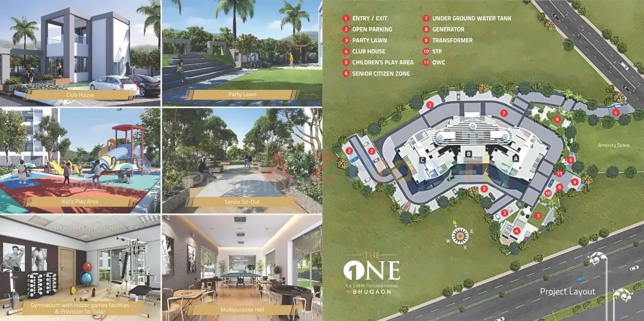3D Elevation of real estate project The One located at Bhugaon, Pune, Maharashtra