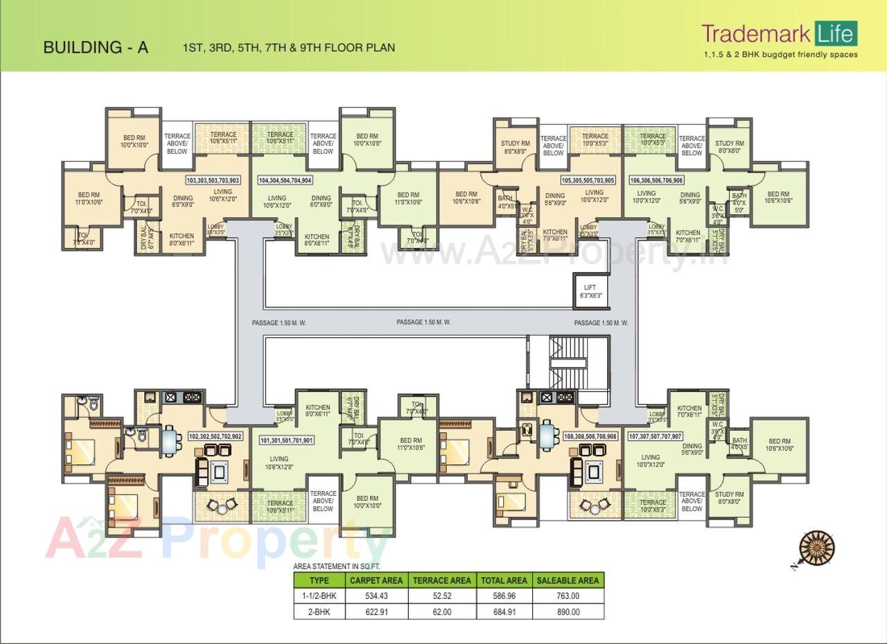 0005 of real estate project Trademark Life located at Kasar-amboli, Pune, Maharashtra