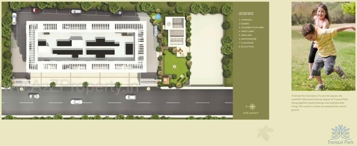 Layout of real estate project Tranquil Park located at Lohgaon, Pune, Maharashtra