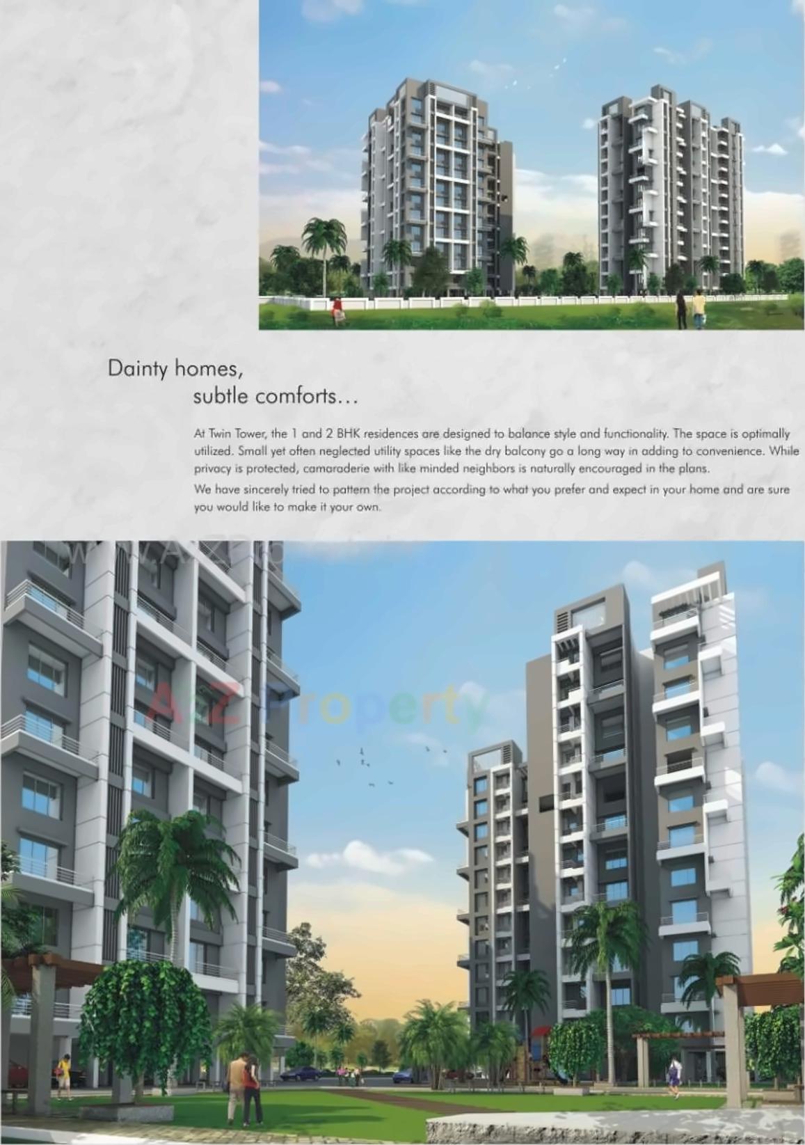 3D Elevation of real estate project Twin Tower located at Wakad, Pune, Maharashtra