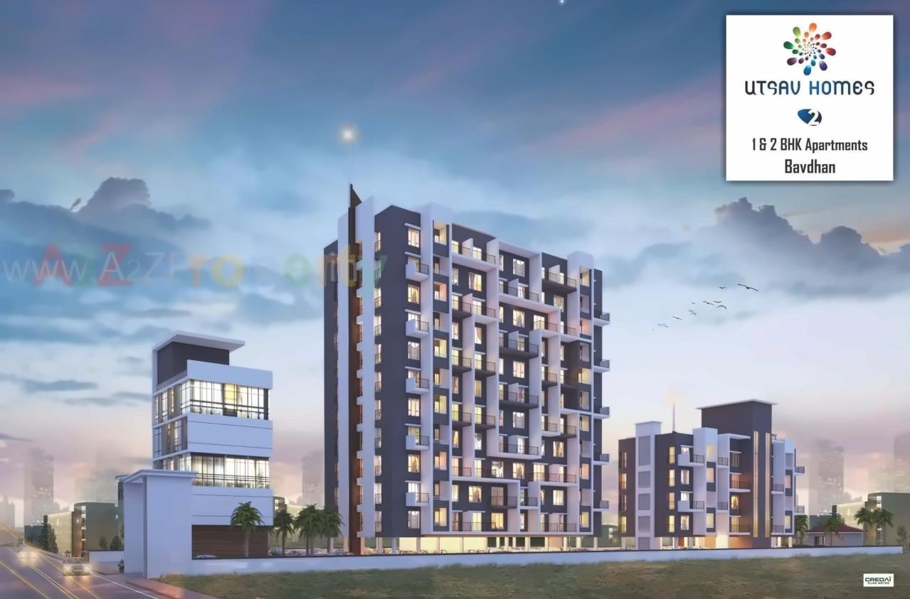 3D Elevation of real estate project Utsav Homes located at Pune-m-corp, Pune, Maharashtra