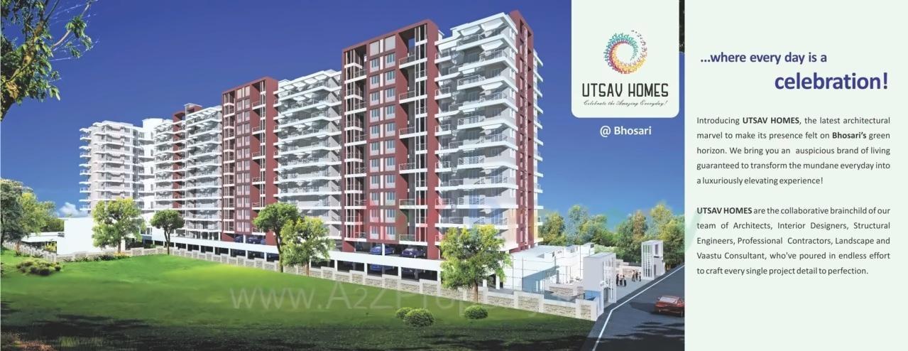 3D Elevation of real estate project Utsav Homes   Bhosari located at Bhosari, Pune, Maharashtra