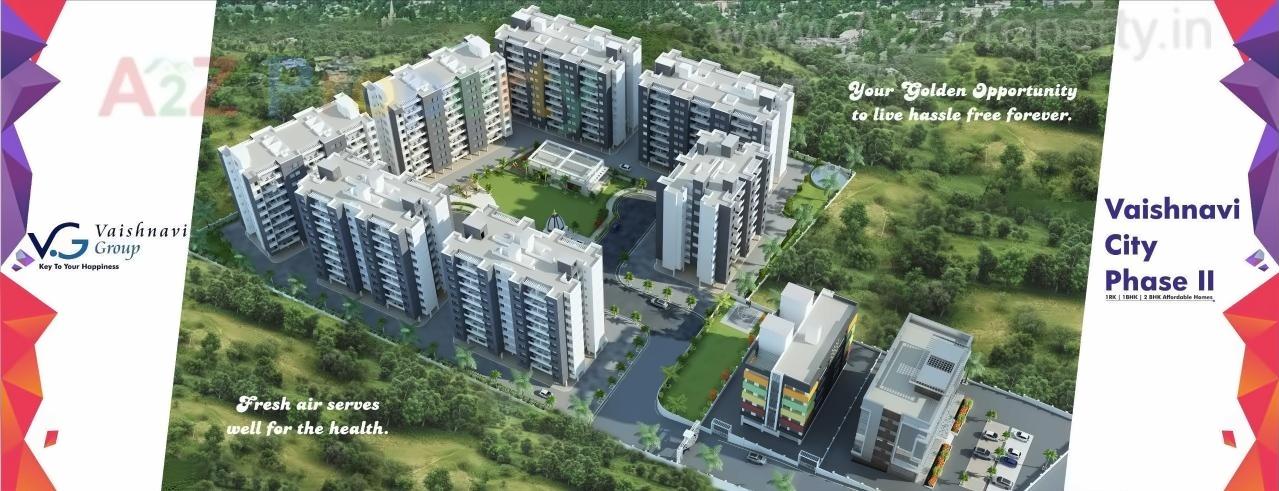 3D Elevation of real estate project Vaishnavi Mahila Unnati Sanstha Vaishnavi City located at Uruli-devachi, Pune, Maharashtra