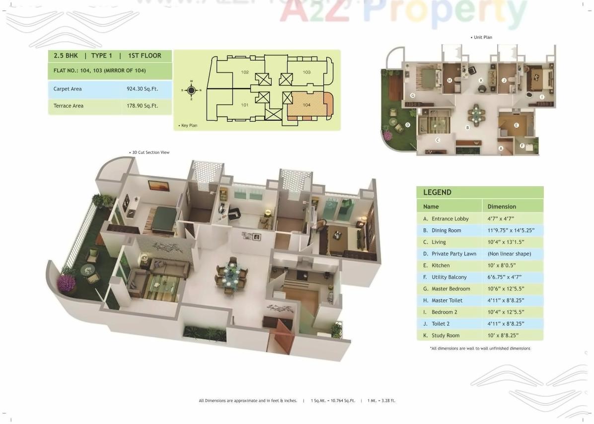 Layout of real estate project Vantage located at Baner, Pune, Maharashtra