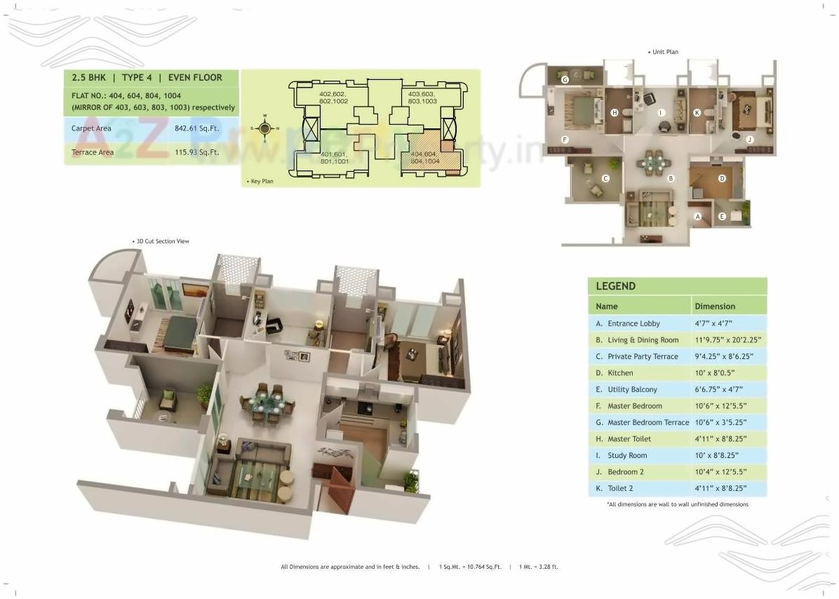 Layout of real estate project Vantage located at Baner, Pune, Maharashtra
