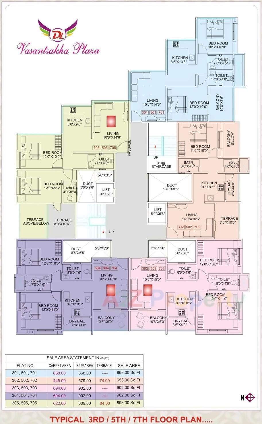 Layout of real estate project Vasantsakha Plaza located at Narhe, Pune, Maharashtra