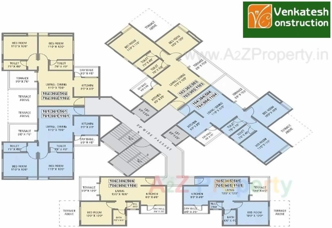 Layout of real estate project Venkatesh Paradise located at Pisoli, Pune, Maharashtra