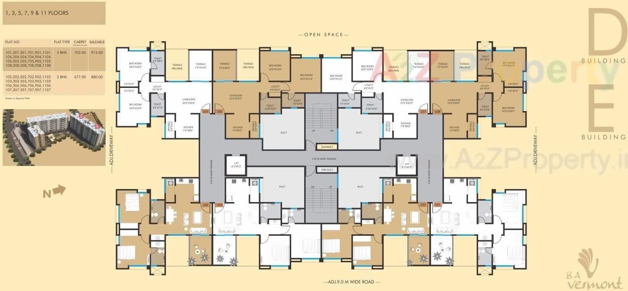 Layout of real estate project Vermont located at Wagholi, Pune, Maharashtra