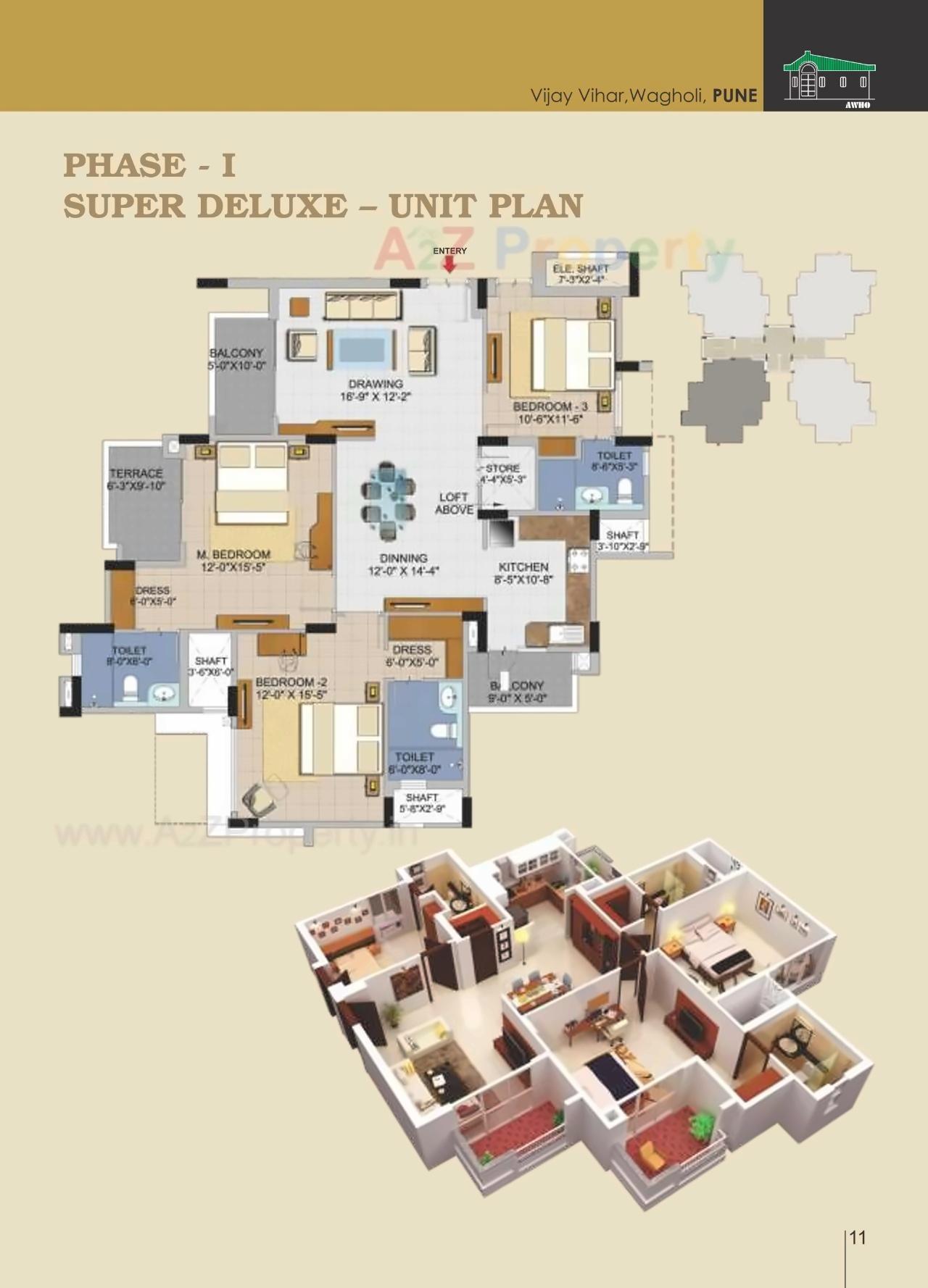 Layout of real estate project Vijay Vihar located at Wagholi, Pune, Maharashtra