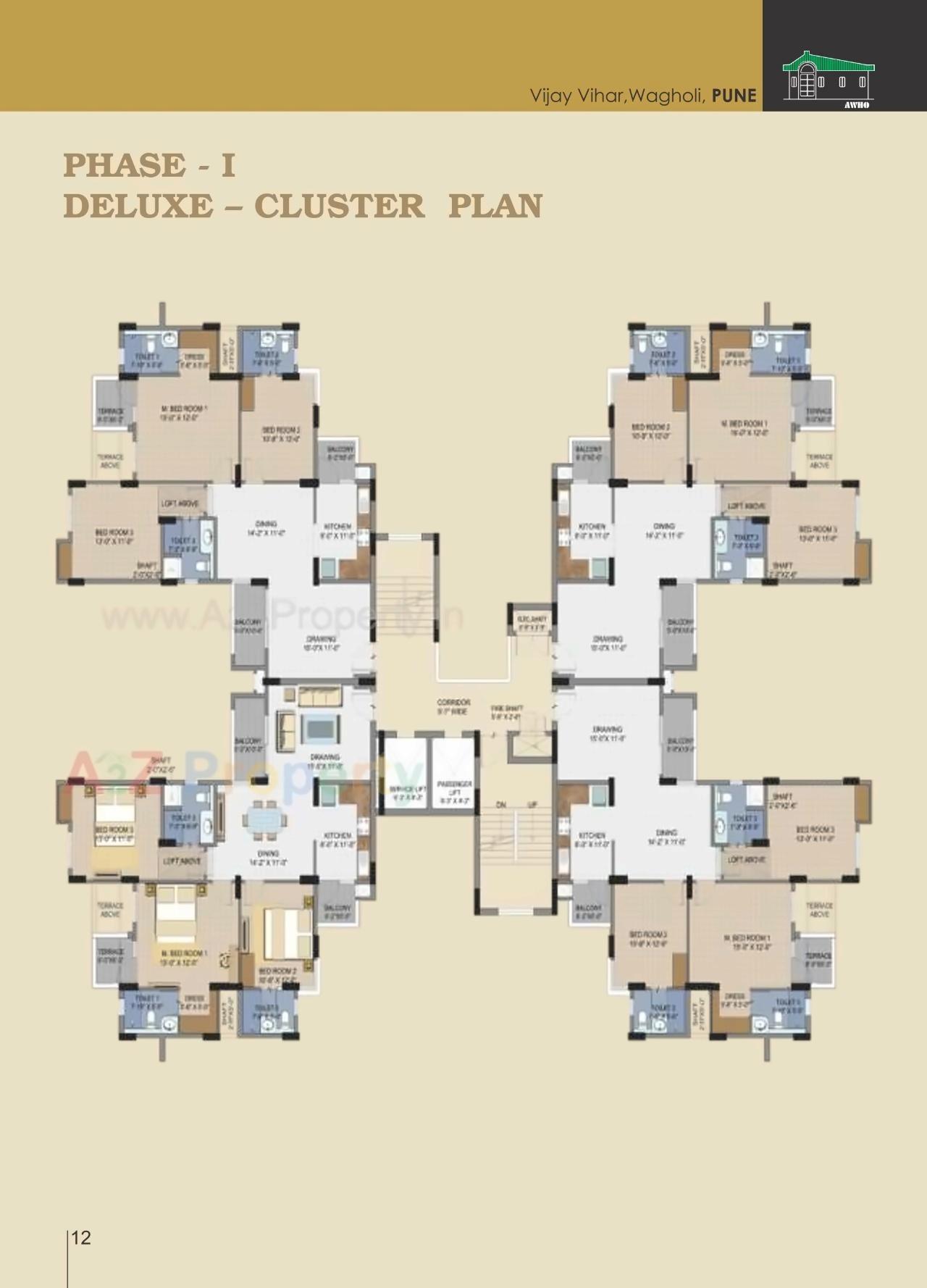 Layout of real estate project Vijay Vihar located at Wagholi, Pune, Maharashtra