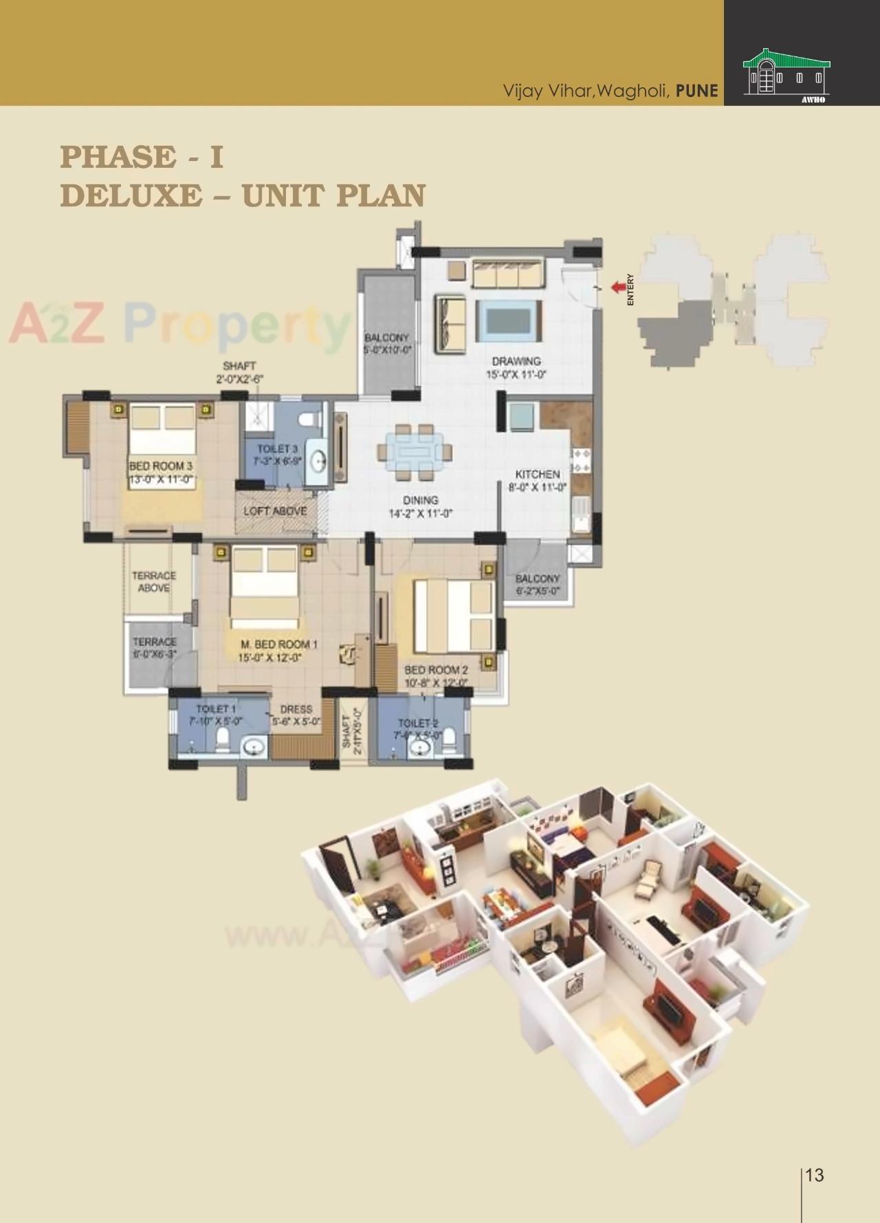 Layout of real estate project Vijay Vihar located at Wagholi, Pune, Maharashtra