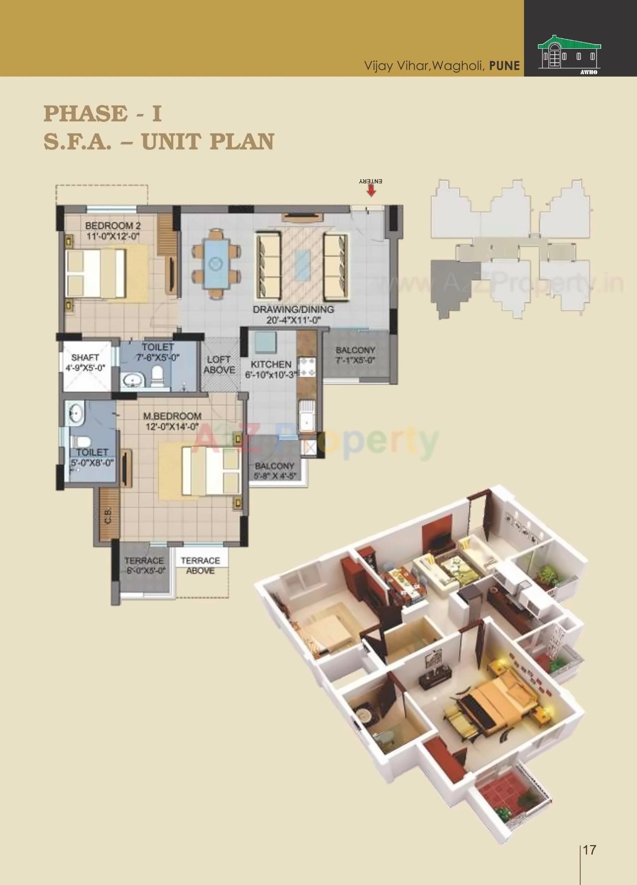 Layout of real estate project Vijay Vihar located at Wagholi, Pune, Maharashtra