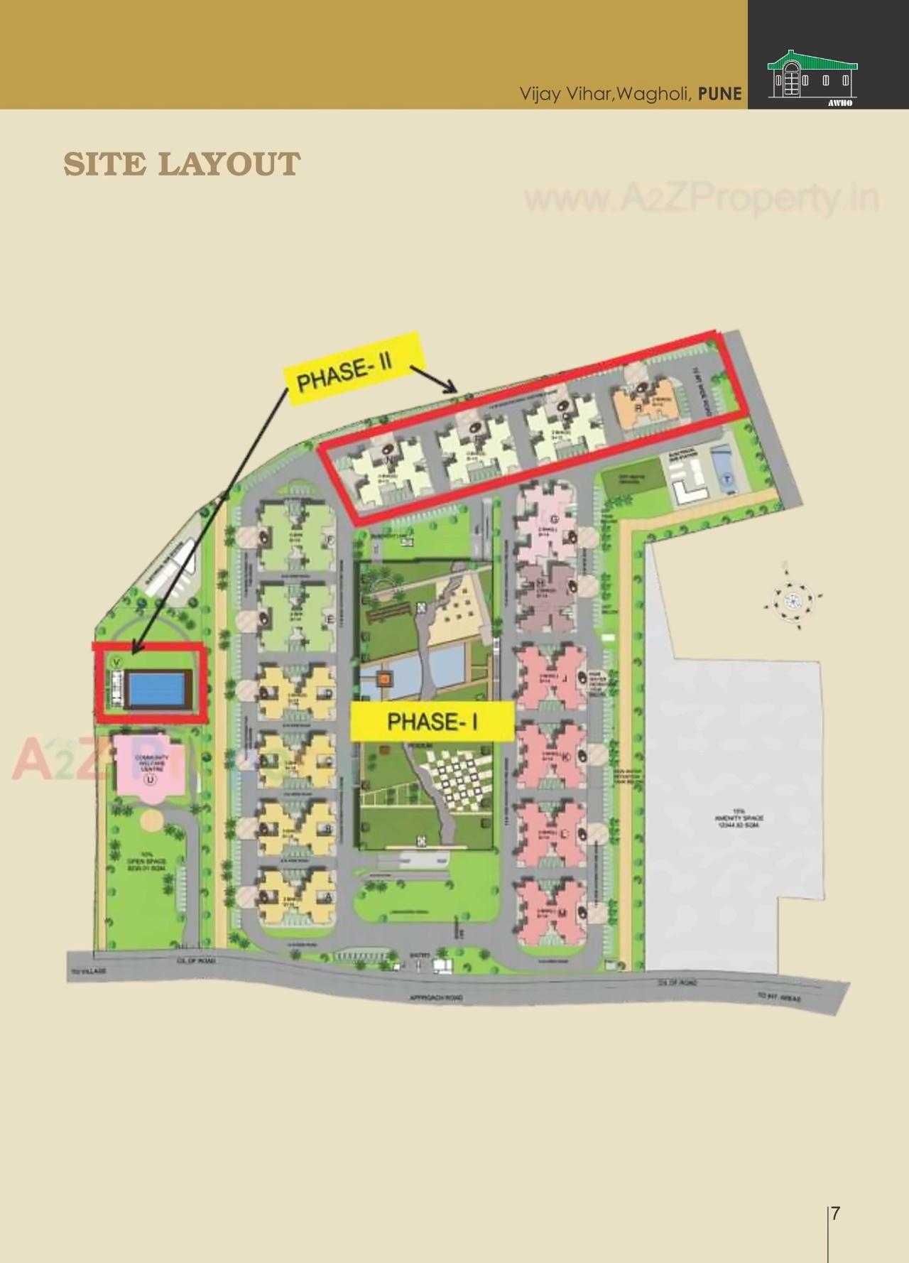 Layout of real estate project Vijay Vihar located at Wagholi, Pune, Maharashtra