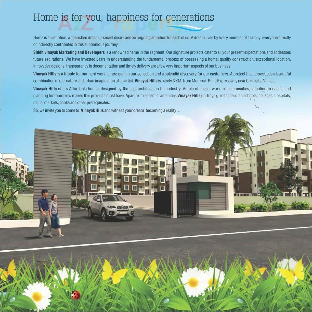 3D Elevation of real estate project Vinayak Hills  A1 located at Chikhalse, Pune, Maharashtra