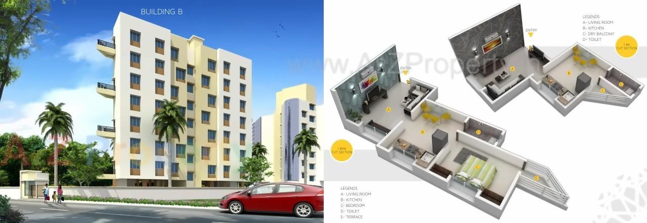 3D Elevation of real estate project Vishwaraj Residency located at Wagholi, Pune, Maharashtra
