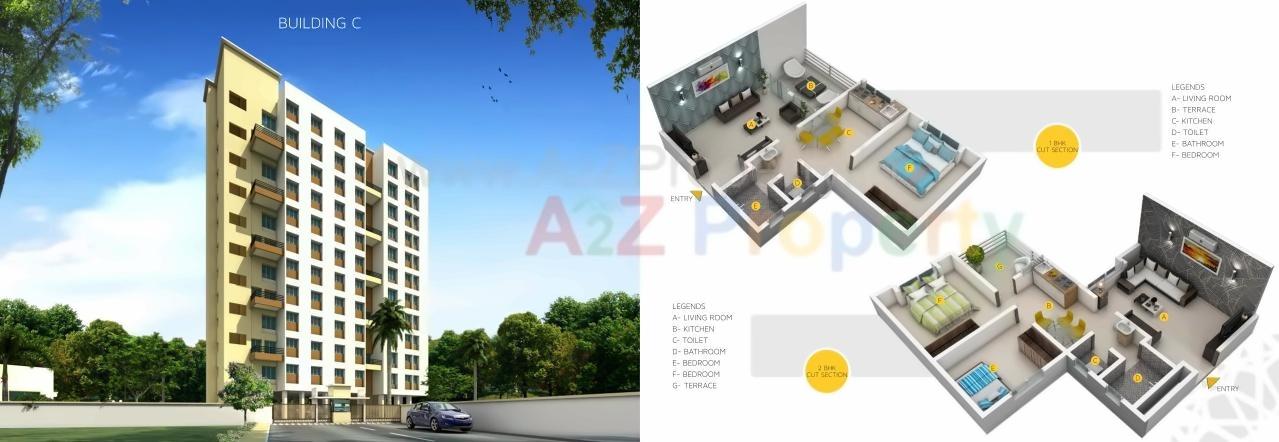 3D Elevation of real estate project Vishwaraj Residency located at Wagholi, Pune, Maharashtra