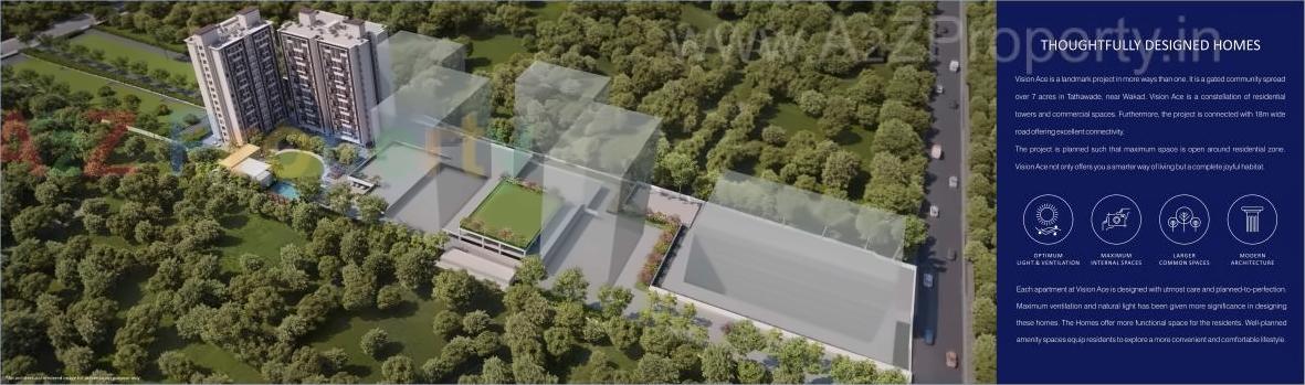 3D Elevation of real estate project Vision Ace located at Tathwade, Pune, Maharashtra