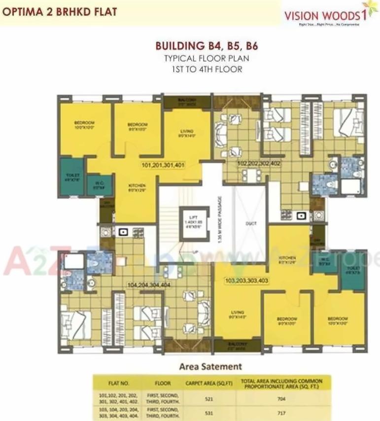 Layout of real estate project Vision Woods located at Jambhul, Pune, Maharashtra