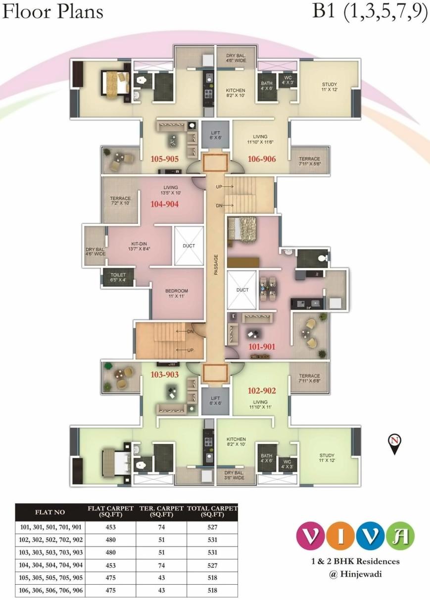 Layout of real estate project Viva located at Hinjavadi-ct, Pune, Maharashtra