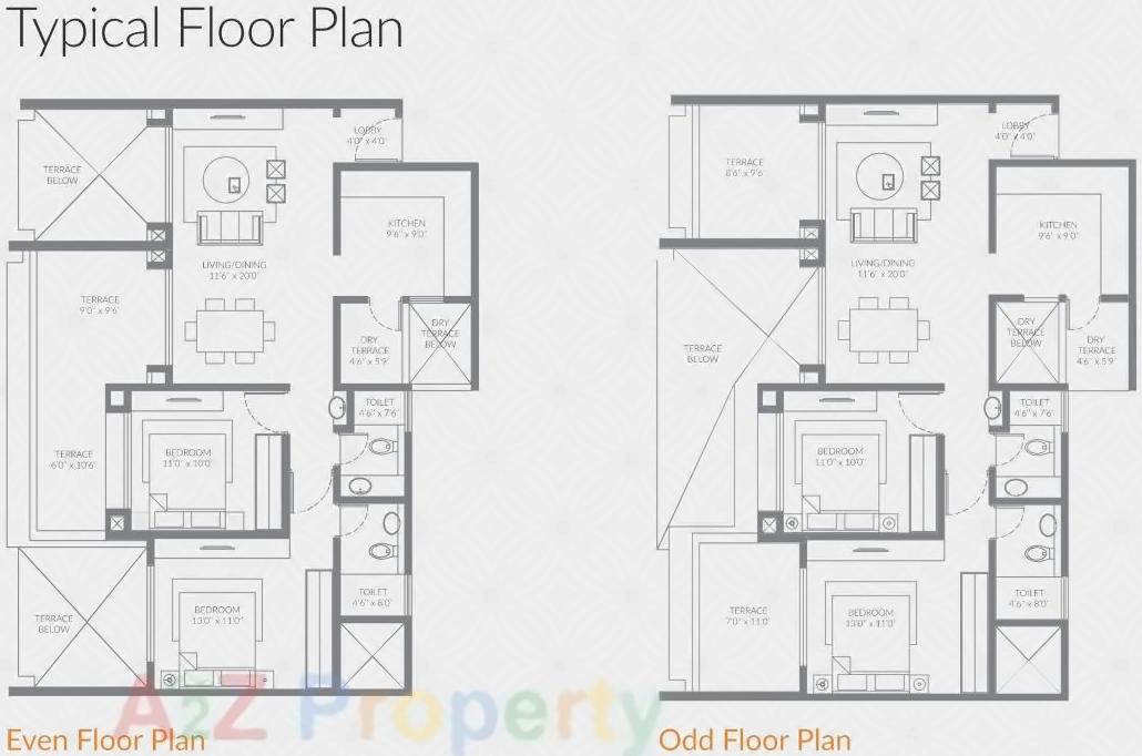 Layout of real estate project Voski Emerald located at Koregaon-park, Pune, Maharashtra