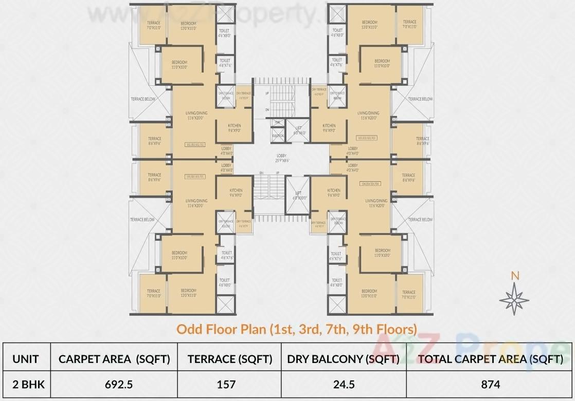 Layout of real estate project Voski Emerald located at Koregaon-park, Pune, Maharashtra