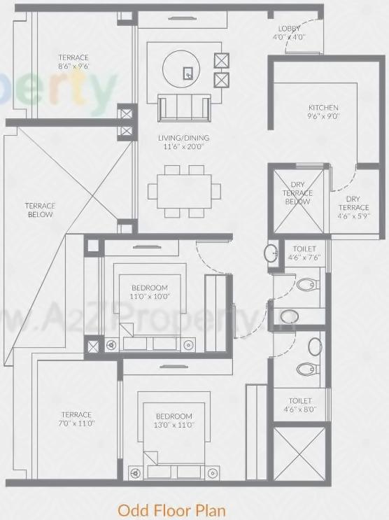 Layout of real estate project Voski Emerald located at Koregaon-park, Pune, Maharashtra