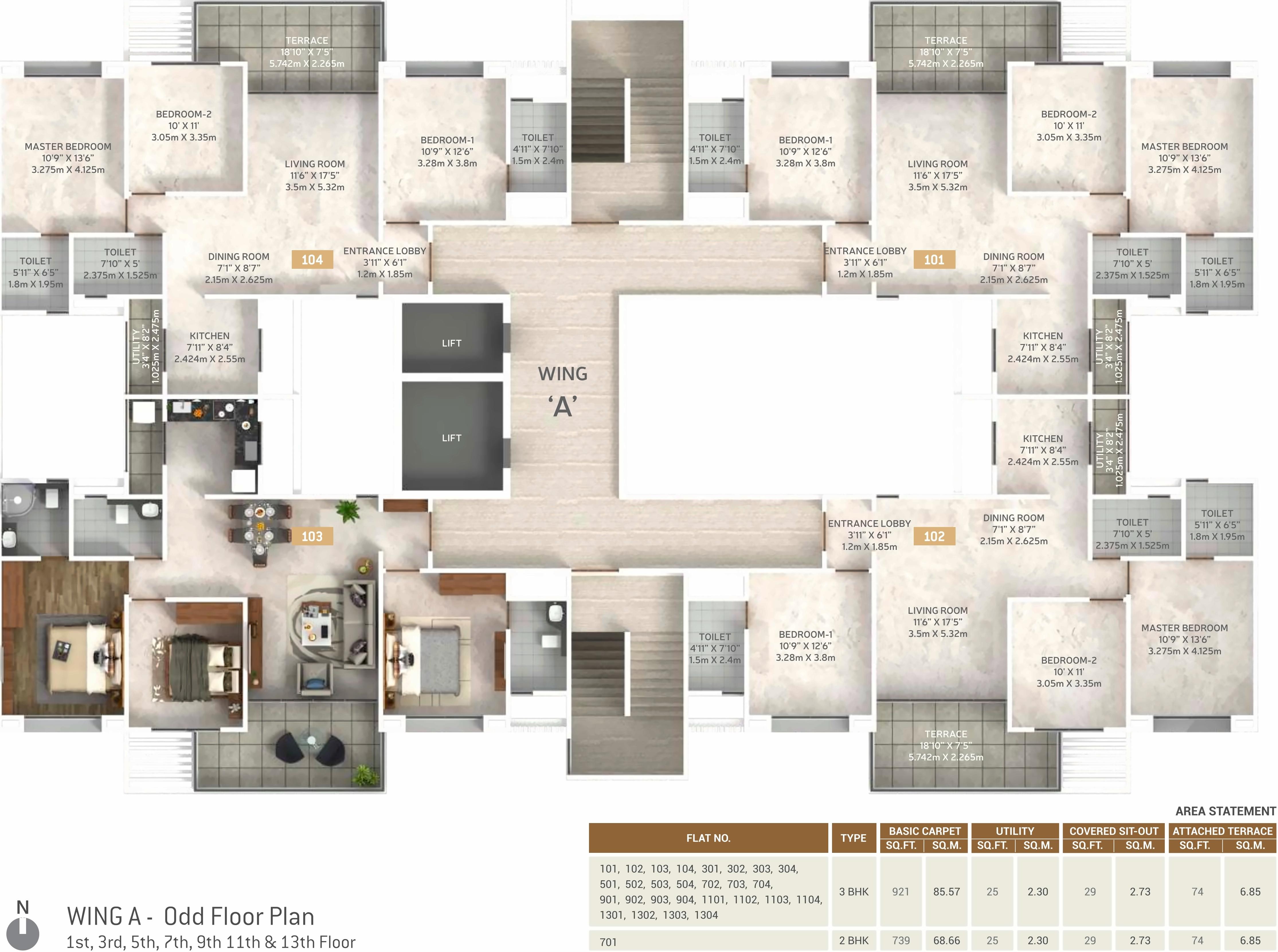Layout of real estate project Vtp Solitaire Ab located at Vadgaonsheri, Pune, Maharashtra