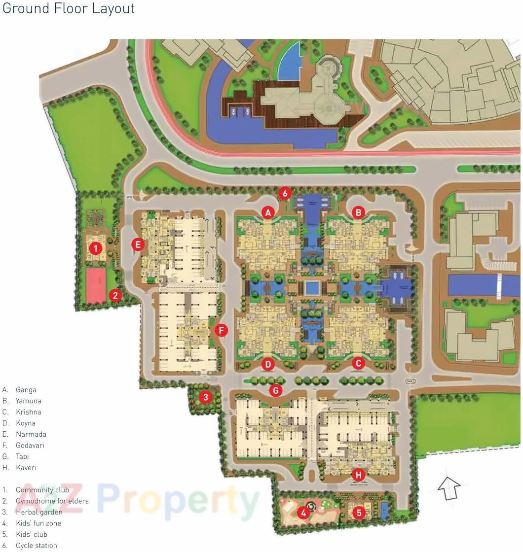 Layout of real estate project Waterfall Residence located at Haveli, Pune, Maharashtra